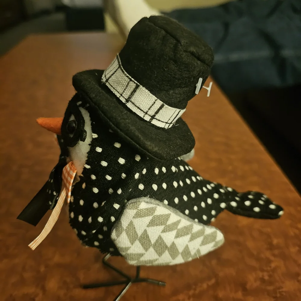 Charming Black and Orange Bird Figurine